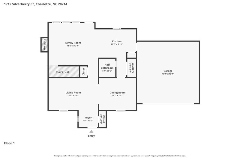 2,275/Mo, 1712 Silverberry Ct Charlotte, NC 28214 Floor Plan View