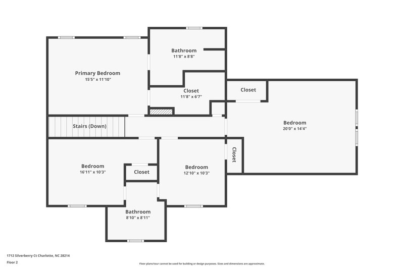 2,265/Mo, 1712 Silverberry Ct Charlotte, NC 28214 Floor Plan View 2