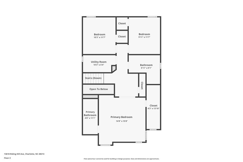1,880/Mo, 13618 Riding Hill Ave Charlotte, NC 28213 Floor Plan View 2