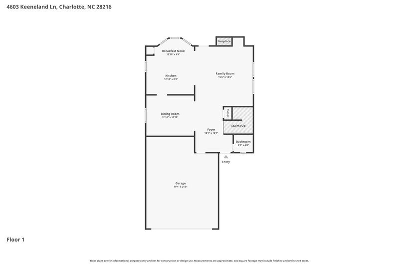 2,185/Mo, 4603 Keeneland Ln Charlotte, NC 28216 Floor Plan View
