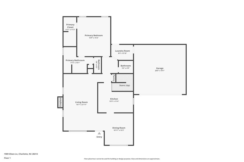 2,265/Mo, 1909 Olsen Ln Charlotte, NC 28213 Floorplan View