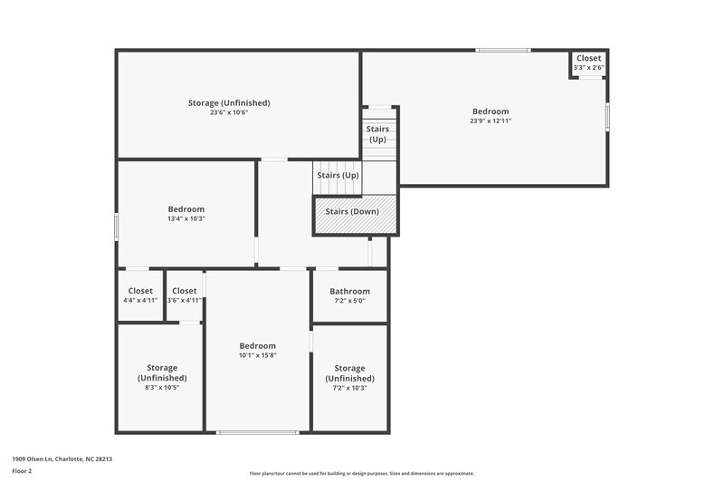 2,265/Mo, 1909 Olsen Ln Charlotte, NC 28213 Floorplan View 2