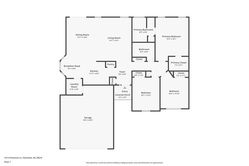 1,800/Mo, 13113 Peacock Ln Charlotte, NC 28215 Floor Plan View