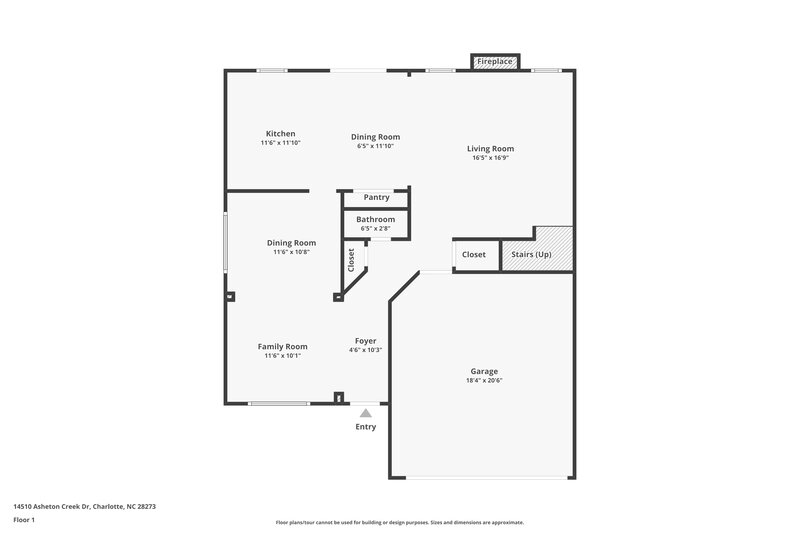 2,080/Mo, 14510 Asheton Creek Dr Charlotte, NC 28273 Floor Plan View
