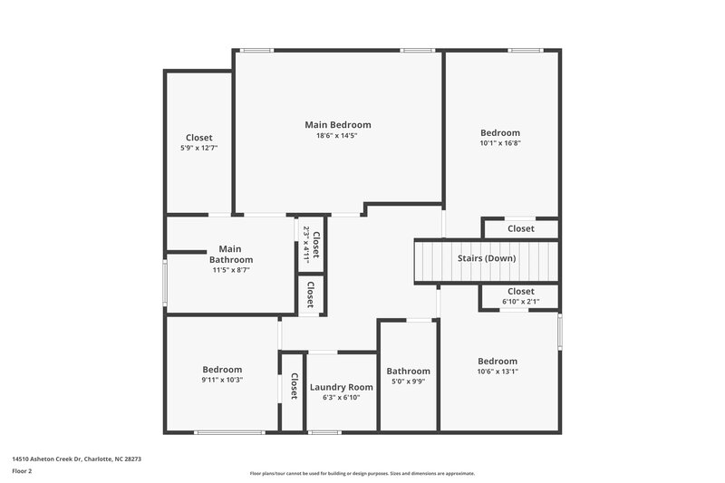 2,080/Mo, 14510 Asheton Creek Dr Charlotte, NC 28273 Floor Plan View 2