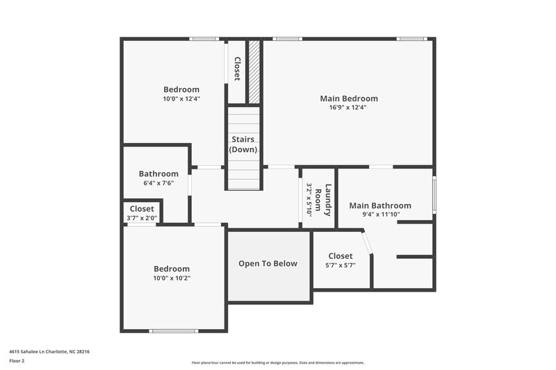 1,855/Mo, 4615 Sahalee Ln Charlotte, NC 28216 Floor Plan View 2