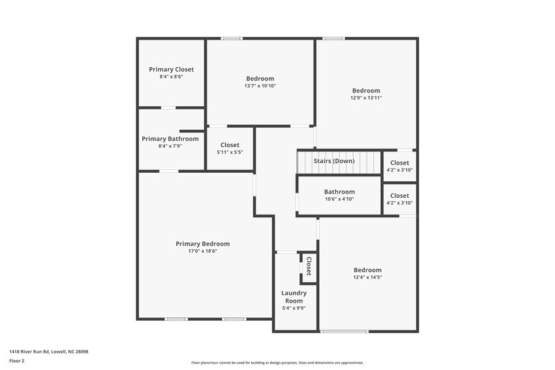 2,030/Mo, 1418 River Run Rd Lowell, NC 28098 Floor Plan View 2