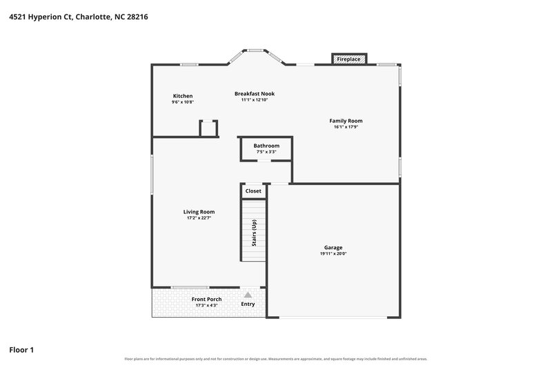 2,405/Mo, 4521 Hyperion Ct Charlotte, NC 28216 Floor Plan View