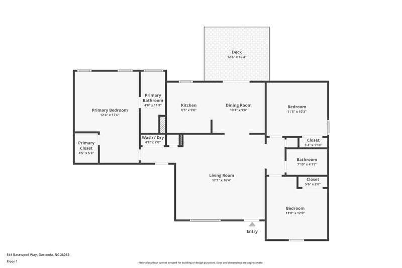 1,680/Mo, 544 Basswood Way Gastonia, NC 28052 Floor Plan View