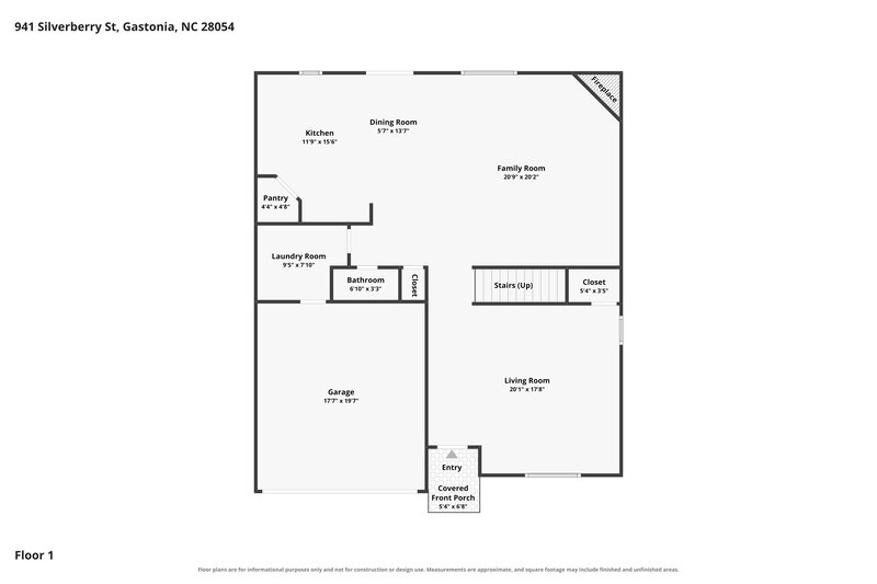 2,220/Mo, 941 Silverberry St Gastonia, NC 28054 Floor Plan View