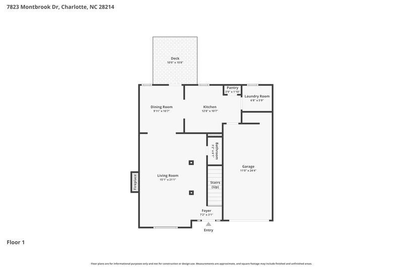 1,865/Mo, 7823 Montbrook Dr Charlotte, NC 28214 Floorplan View