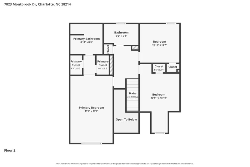 1,865/Mo, 7823 Montbrook Dr Charlotte, NC 28214 Floorplan View 2