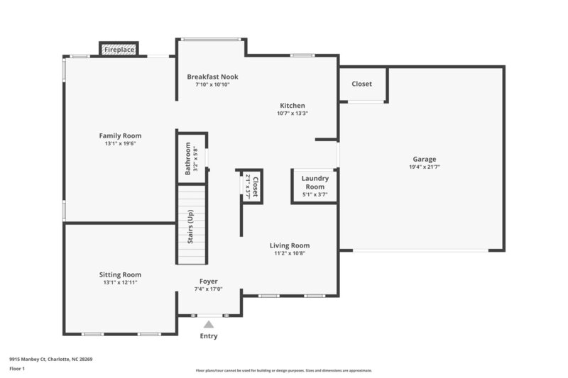 2,560/Mo, 9915 Manbey Ct Charlotte, NC 28269 Floorplan View