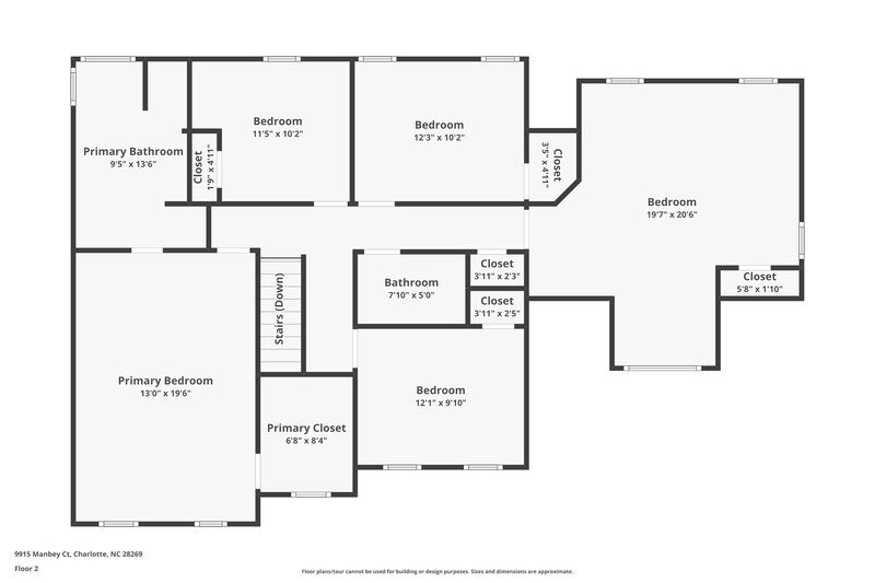 2,560/Mo, 9915 Manbey Ct Charlotte, NC 28269 Floorplan View 2