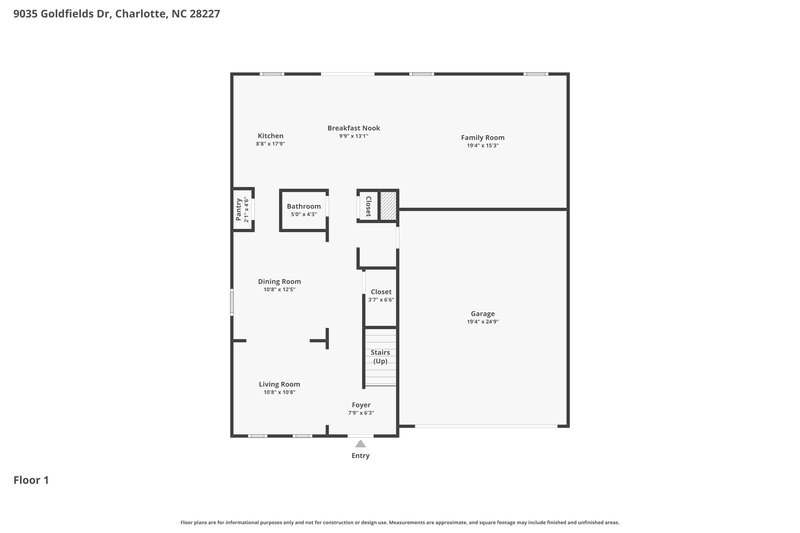2,495/Mo, 9035 Goldfields Dr Charlotte, NC 28227 Floorplan View