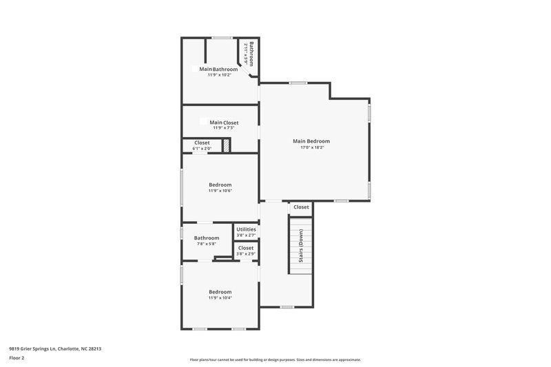 2,340/Mo, 9819 Grier Springs Ln Charlotte, NC 28213 Floor Plan View