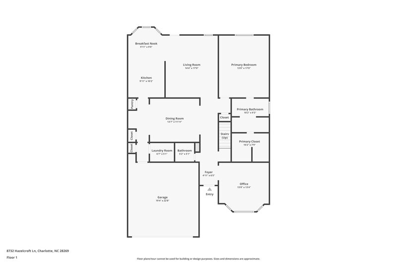 2,515/Mo, 8732 Hazelcroft Ln Charlotte, NC 28269 Floor Plan View