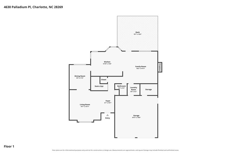 2,575/Mo, 4630 Palladium Pl Charlotte, NC 28269 Floor Plan View