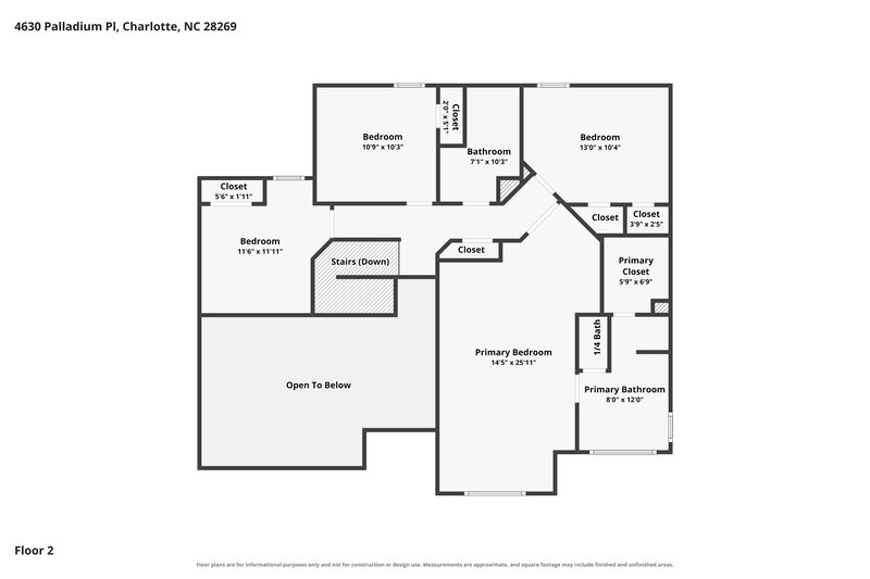 2,575/Mo, 4630 Palladium Pl Charlotte, NC 28269 Floor Plan View 2