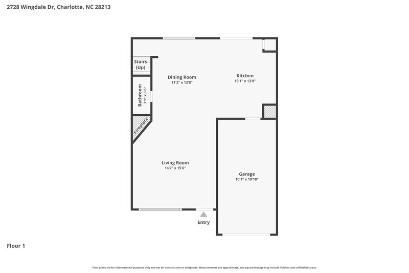 2,200/Mo, 2728 Wingdale Dr Charlotte, NC 28213 Floor Plan View