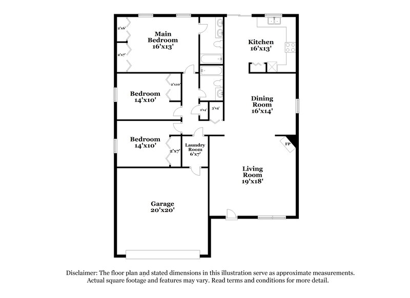 1,900/Mo, 8145 Rosberg Ln Charlotte, NC 28216 Floorplan View