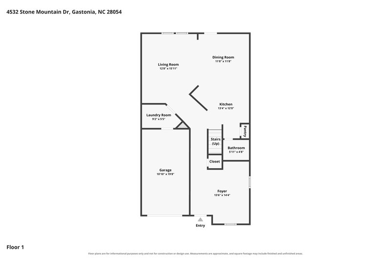 1,850/Mo, 4532 Stone Mountain Dr Gastonia, NC 28054 Floor Plan View