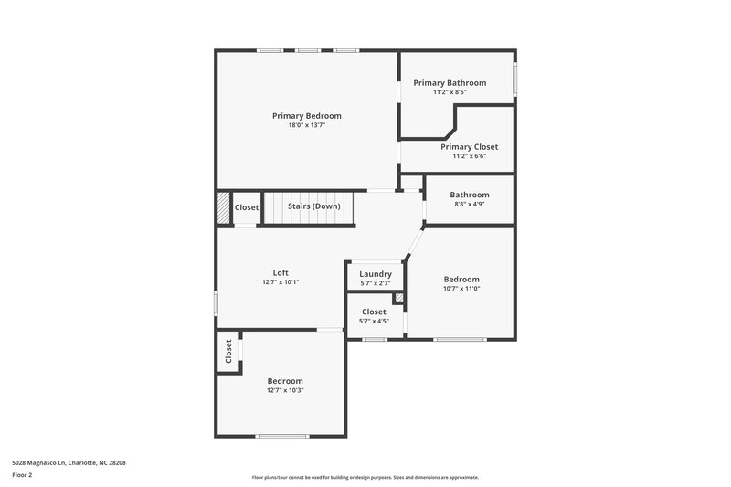 1,810/Mo, 5028 Magnasco Ln Charlotte, NC 28208 Floor Plan View 2