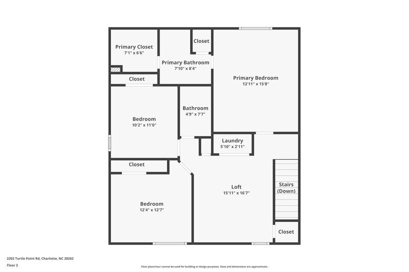 2,340/Mo, 2202 Turtle Point Rd Charlotte, NC 28262 Floor Plan View 2