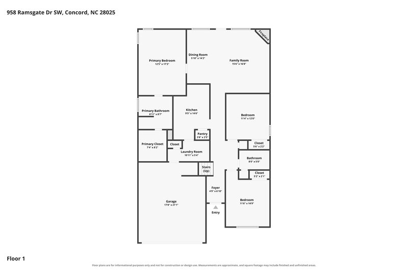 1,945/Mo, 958 Ramsgate Drive SW Concord, NC 28025 Floor Plan View