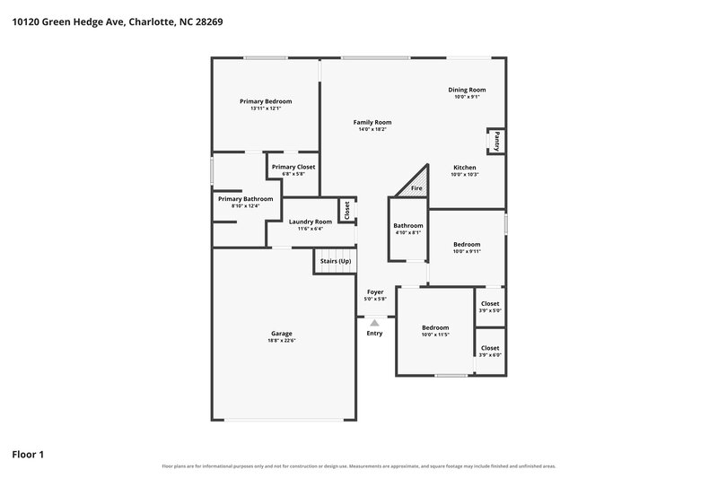 2,090/Mo, 10120 Green Hedge Ave Charlotte, NC 28269 Floor Plan View