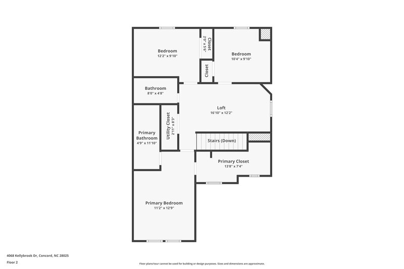 1,760/Mo, 4068 Kellybrook Drive Concord, NC 28025 Floor Plan View 2