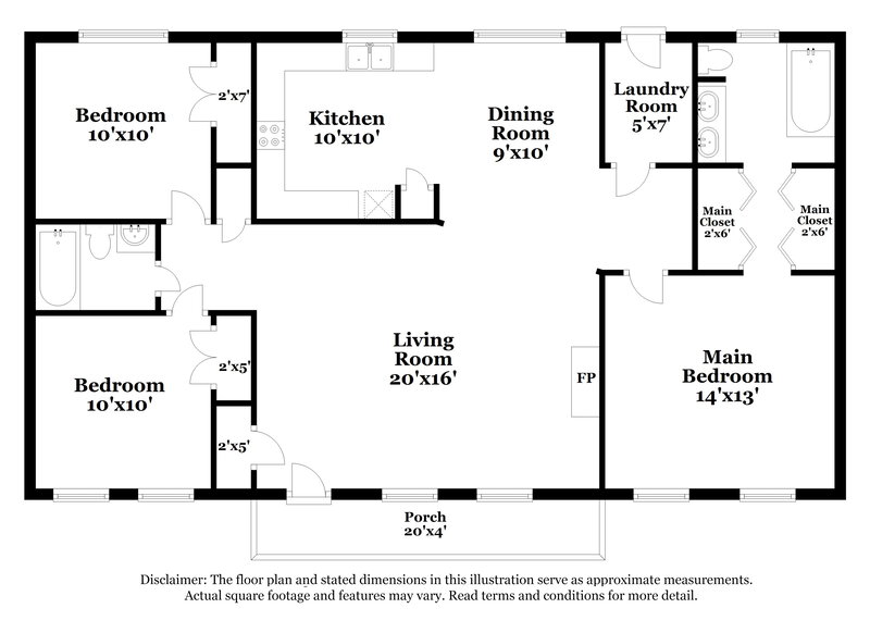 1,595/Mo, 210 Booker Street Wingate, NC 28174 Floor Plan View