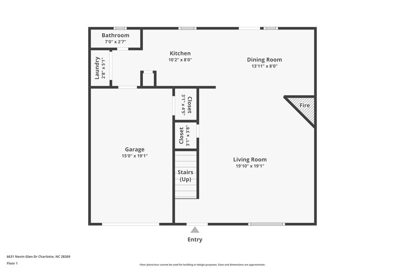 1,720/Mo, 6631 Nevin Glen Dr Charlotte, NC 28269 Floor Plan View