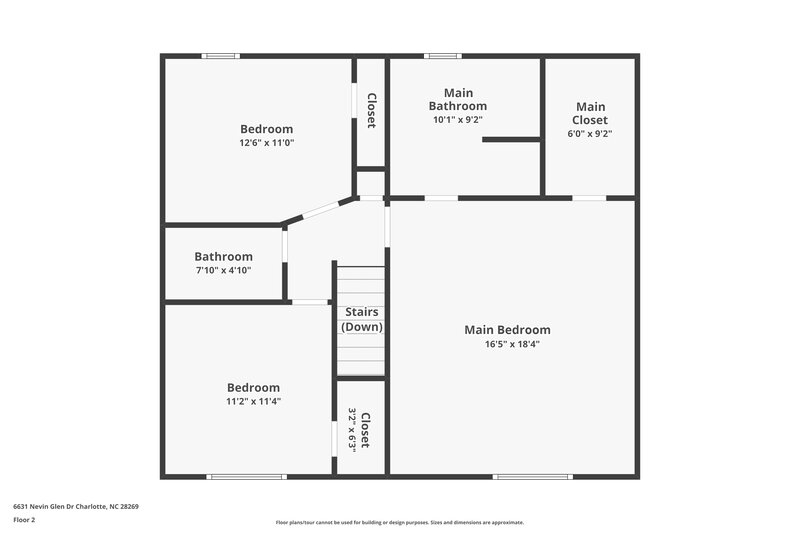 1,720/Mo, 6631 Nevin Glen Dr Charlotte, NC 28269 Floor Plan View 2