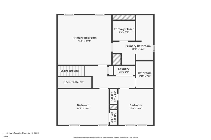 2,125/Mo, 11408 Hawk Roost Court Charlotte, NC 28214 Floor Plan View 2
