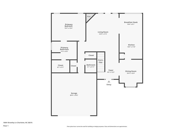 2,025/Mo, 10041 Brawley Lane Charlotte, NC 28215 Floor Plan View