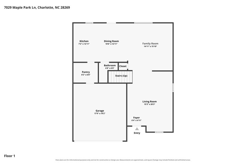 1,990/Mo, 7029 Maple Park Ln Charlotte, NC 28269 Floor Plan View