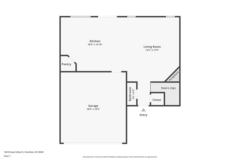 1,870/Mo, 12618 Hazy Valley Ct Charlotte, NC 28269 Floor Plan View