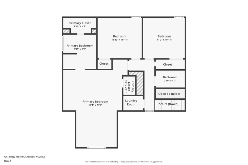 1,870/Mo, 12618 Hazy Valley Ct Charlotte, NC 28269 Floor Plan View 2