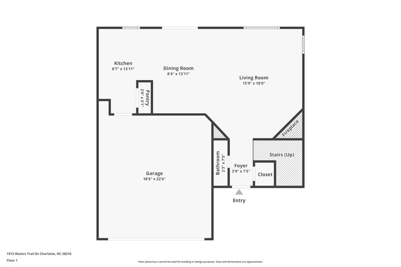 1,865/Mo, 1912 Waters Trail Drive Charlotte, NC 28216 Floor Plan View
