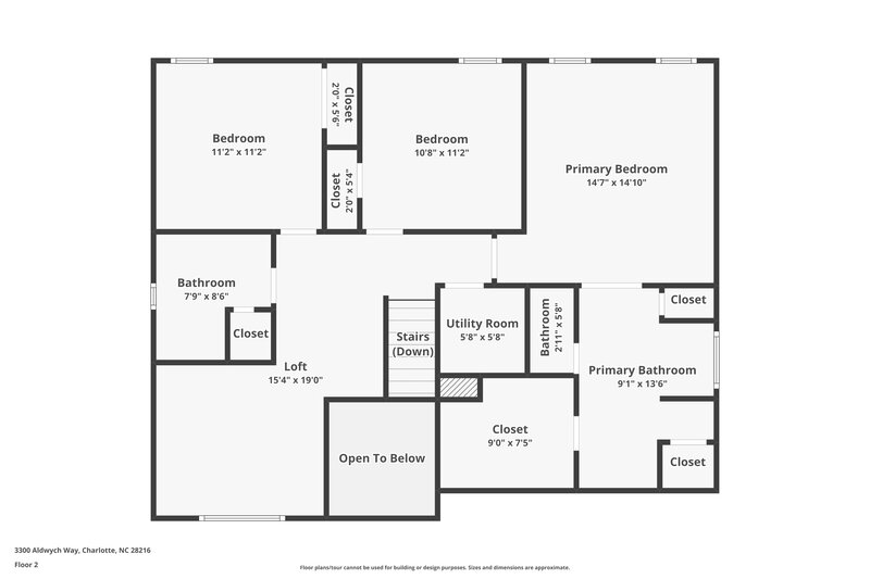 2,295/Mo, 3300 Aldwych Way Charlotte, NC 28216 Floor Plan View 2