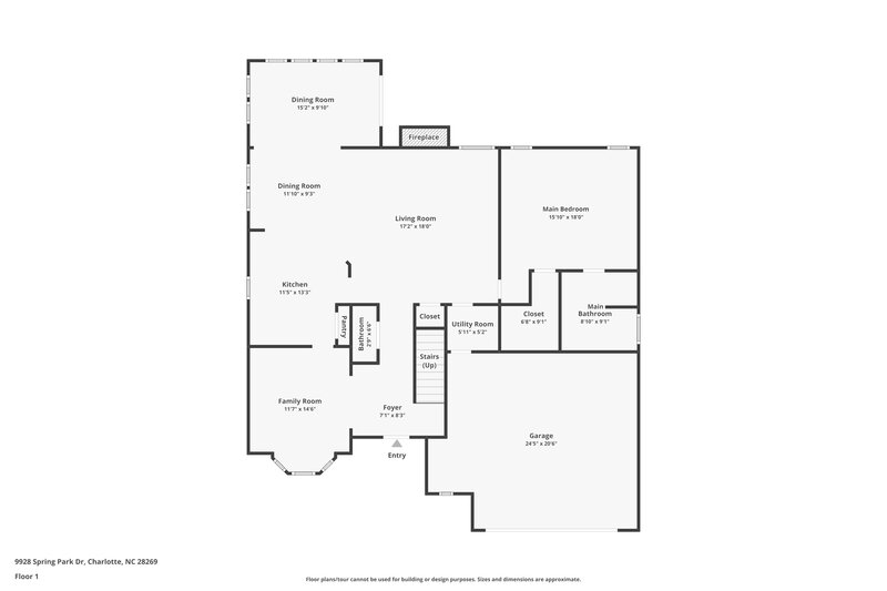 2,400/Mo, 9928 Spring Park Dr Charlotte, NC 28269 Floor Plan View 2