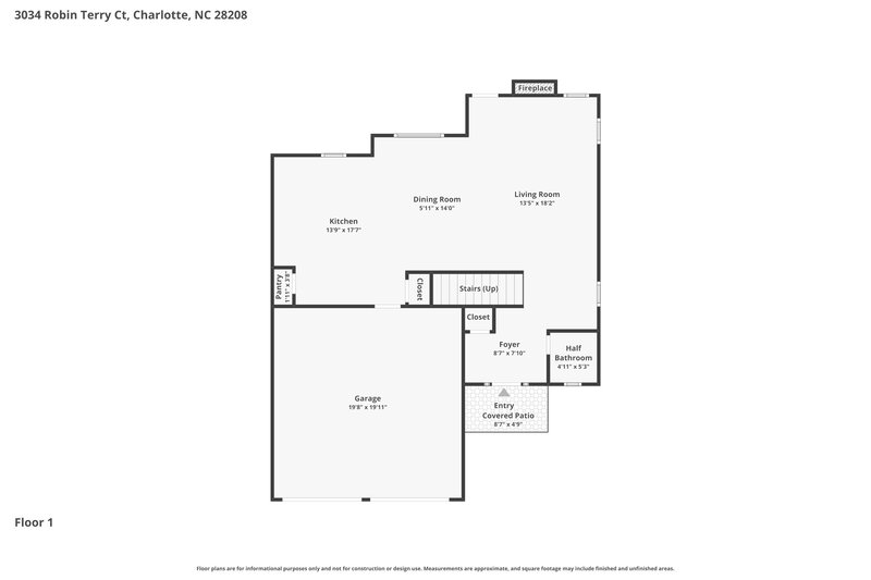 2,040/Mo, 3034 Robin Terry Court Charlotte, NC 28208 Floor Plan View