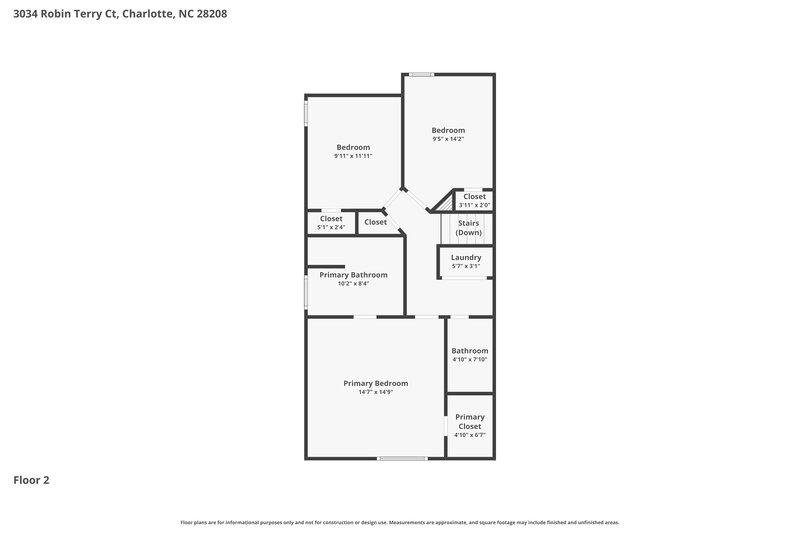 2,040/Mo, 3034 Robin Terry Court Charlotte, NC 28208 Floor Plan View 2