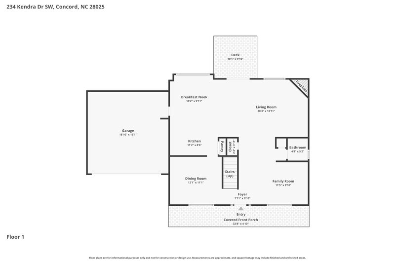 2,340/Mo, 234 Kendra Dr SW Concord, NC 28025 Floor Plan View