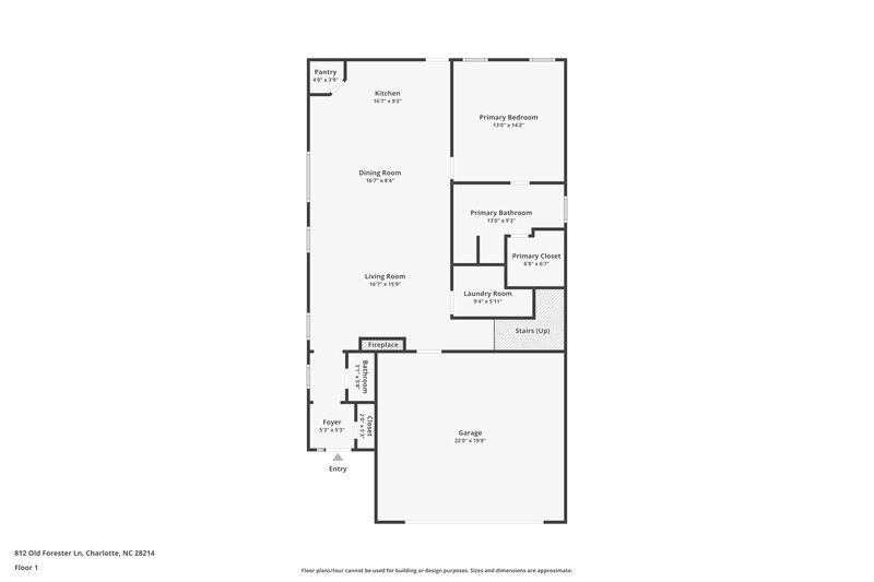 2,235/Mo, 812 Old Forester Lane Charlotte, NC 28214 Floor Plan View