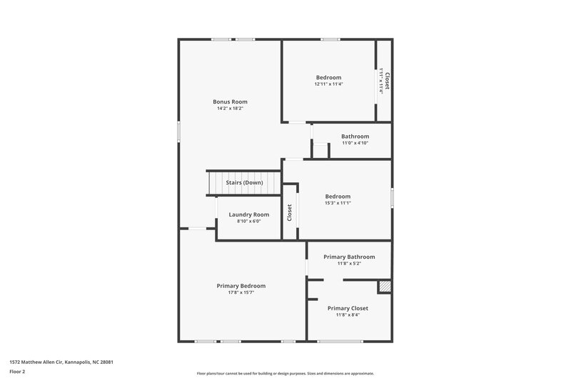 1,860/Mo, 1572 Matthew Allen Circle Kannapolis, NC 28081 Floorplan View 2