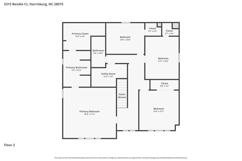 2,365/Mo, 5315 Bendix Ct Harrisburg, NC 28075 Floor Plan View 2
