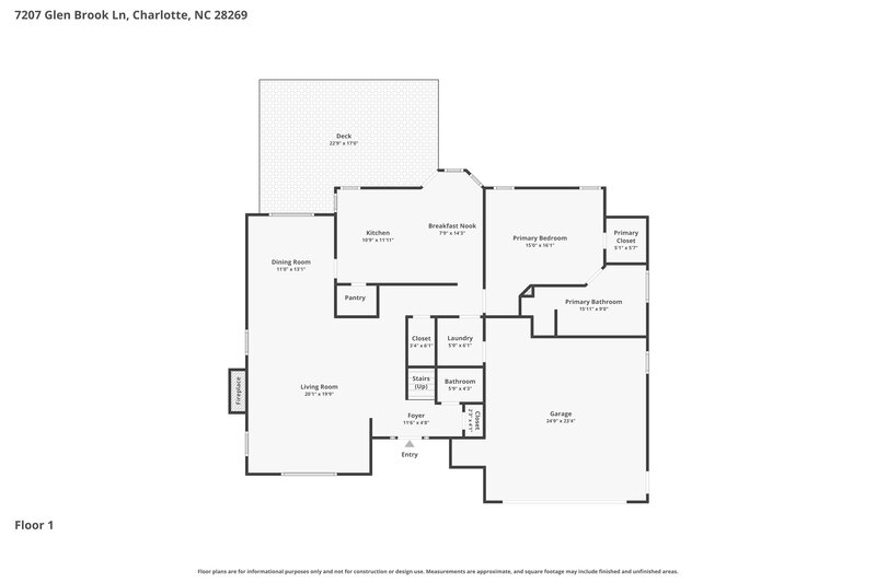 2,390/Mo, 7207 Glen Brook Lane Charlotte, NC 28269 Floor Plan View