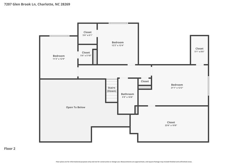 2,390/Mo, 7207 Glen Brook Lane Charlotte, NC 28269 Floor Plan View 2